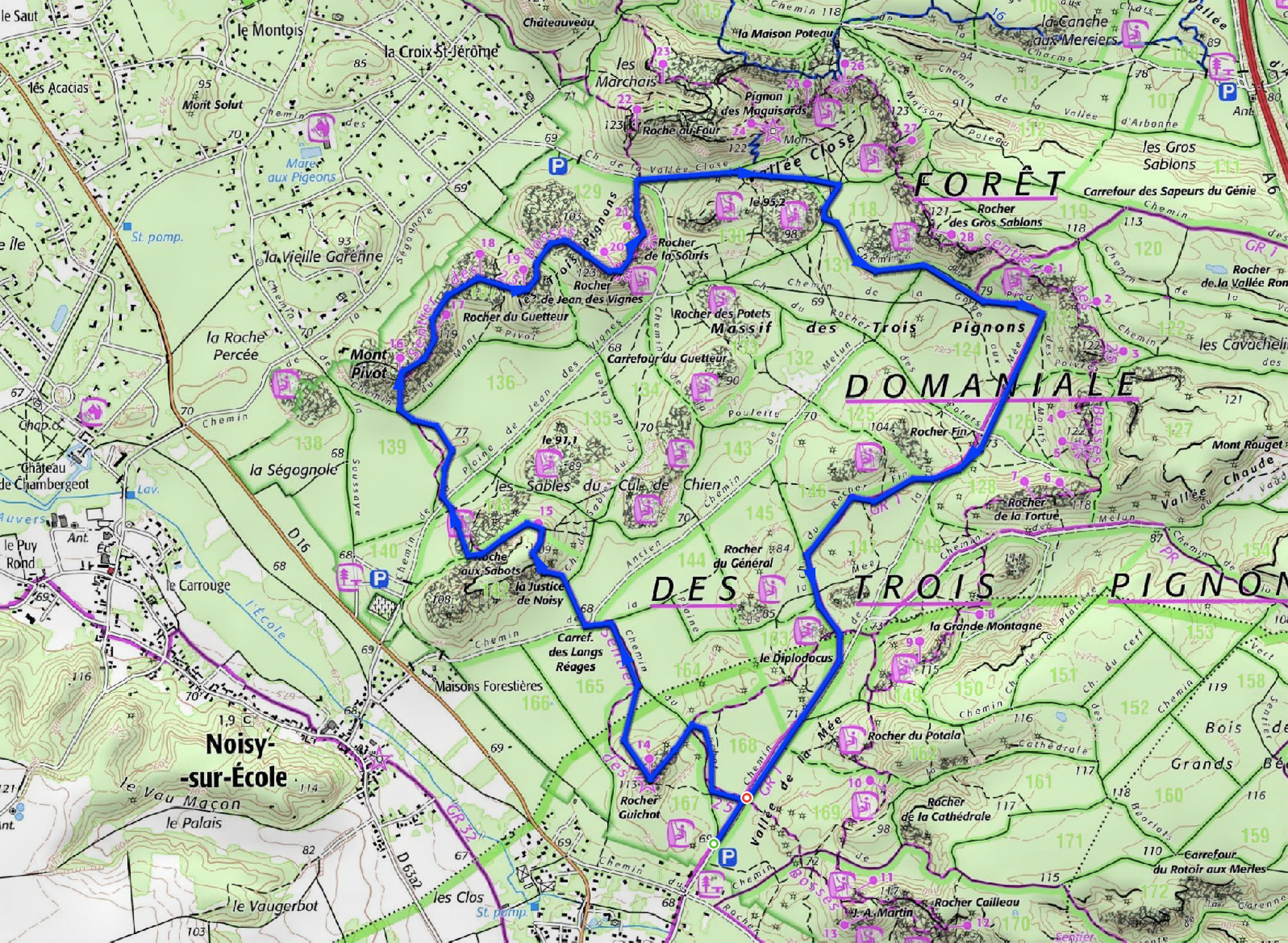 Le Circuit Des 25 Bosses Fontainebleau