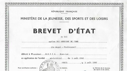 Jean-Lou Botta diplôme moniteur de ski nordique 2° degré