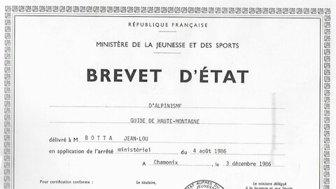 Jean-Lou Botta diplôme guide de haute montagne